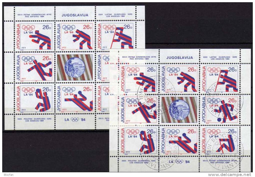 Olympia Medaille 1984 Jugoslawien 2075/2 KB ** + O 7€ Sport Piktogramme Boxen Ringen Olympic Bloc Sheetlet Bf Yugoslavia - Andere & Zonder Classificatie