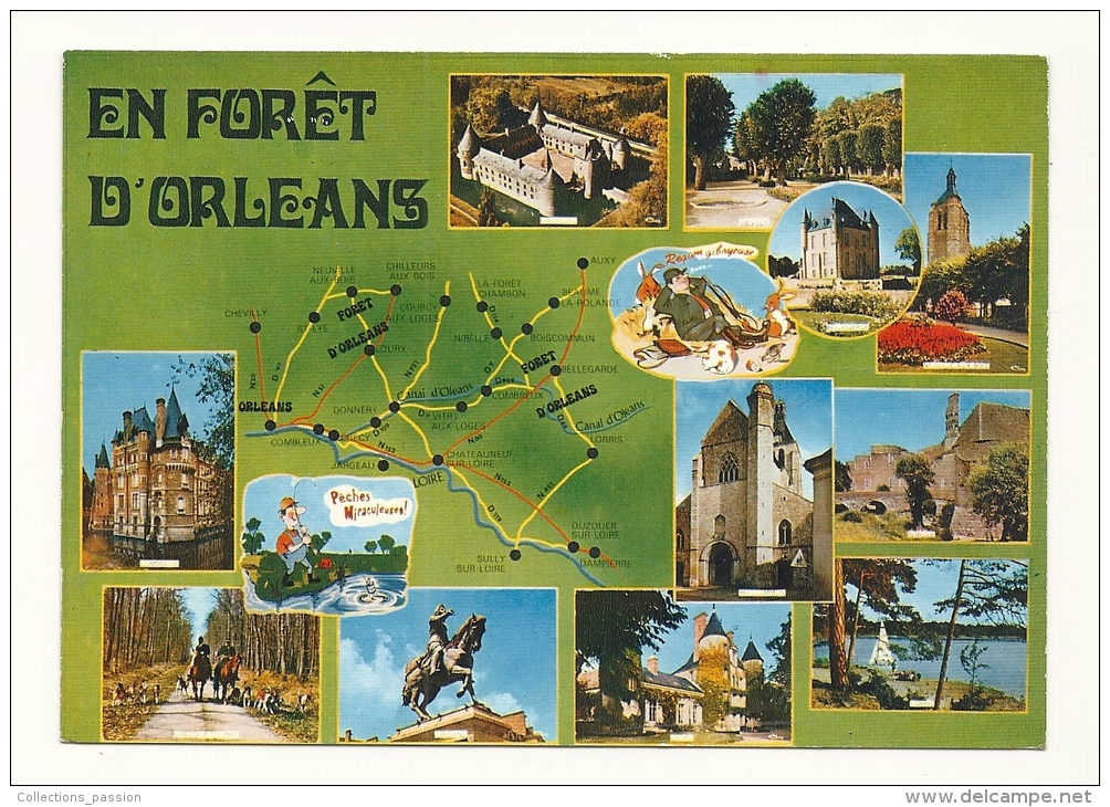 Cp, Carte Géographique, En Forêt D´Orléans, écrite - Carte Geografiche