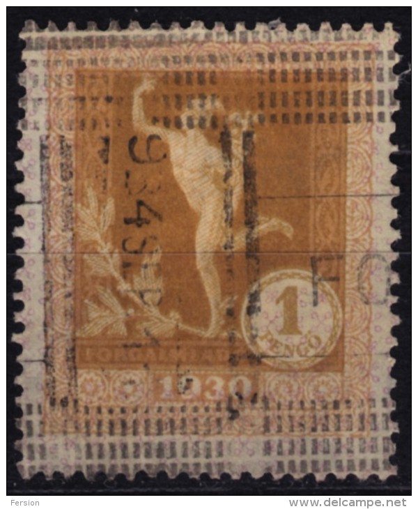 Hermes / Greek Mythology - Fiscal Revenue Stamp - 1930 Hungary - Used - Mitología