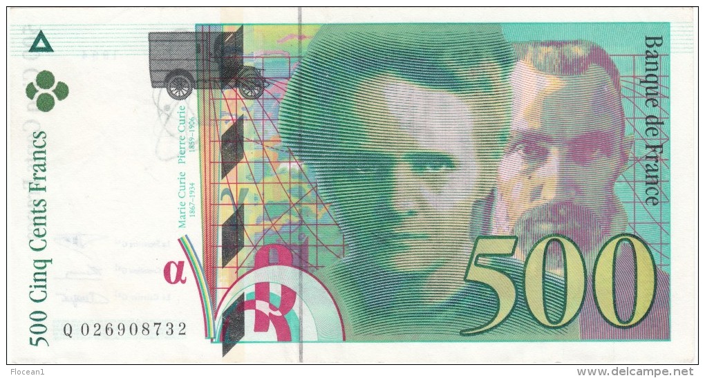 ****  BILLET 500 FRANCS 1994 PIERRE ET MARIE CURIE Q026908732 **** EN ACHAT IMMEDIAT - 500 F 1994-2000 ''Pierre Et Marie Curie''