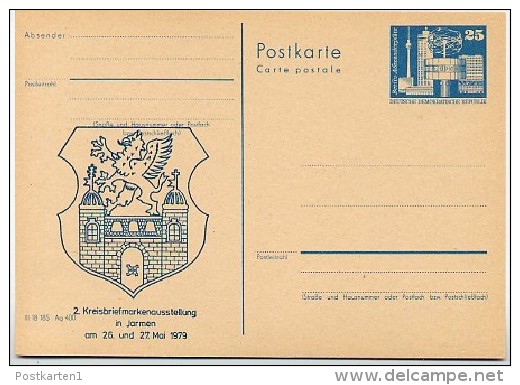 DDR P80-3a-79 C12 Postkarte PRIVATER ZUDRUCK Wappen Jarmen 1979 - Cartes Postales Privées - Neuves