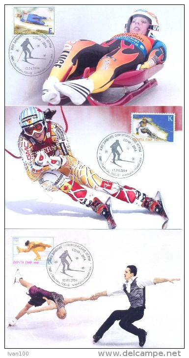 2014.  Transnistria, Winter Olympic Games Sochi'2014, 6 Maxicards, Mint/** - Winter 2014: Sotchi