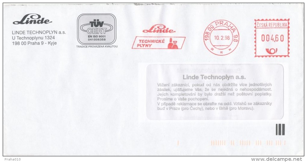 I2594 - Czech Rep. (1998) 198 00 Praha 98: LINDE TECHNOPLYN Joint Stock Company; Technical Gases - Gas