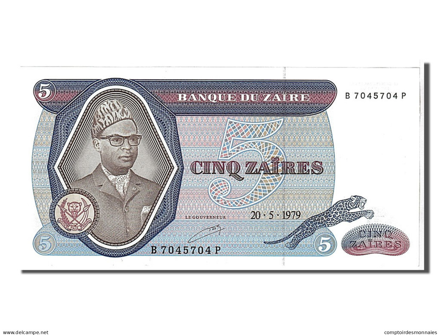 Billet, Zaïre, 5 Zaïres, 1979, NEUF - Zaire