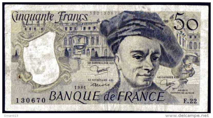 50 Francs Quentin De La Tour Type 1981, Alphabet F.22,  (Banknotes- Banque De France 50 F) - 50 F 1976-1992 ''quentin De La Tour''