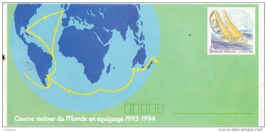 Entier Postal N° Y&T 2789-E1 2 F.50 Les Postiers Autour Du Mone Course Autour Du Monde En équipage 1993 - 1994 - Enveloppes Types Et TSC (avant 1995)