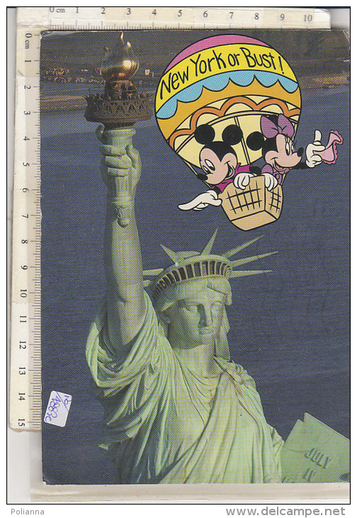 PO4883C# NEW YORK - STATUA DELLA LIBERTA' - WALT DISNEY TOPOLINO MINNIE IN MONGOLFIERA  VG 1996 - Vrijheidsbeeld