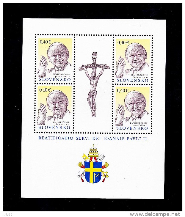 Feuillet De 4 Timbres 2011 Pape Jean Paul II (tir. 25000 Feuillet) YT 577 Mi 660 Pope Pabst Joan Paulus II - Nuovi