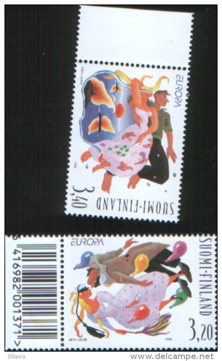 Finlandia - Finland 1998 Europa Cept (festival And National Celebration) Barcode 2v Complete Set ** MNH - Nuevos