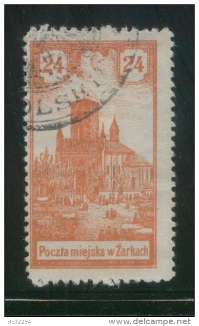 POLAND 1918 ZARKI LOCAL PROVISIONALS 3RD SERIES 24H ORANGE PERF FORGERY USED - Ongebruikt