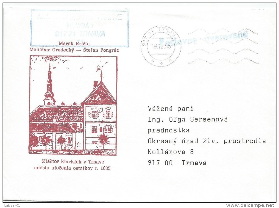 Slovakia 1995. Cover TRNAVA Postmark City Of Trnava - Lettres & Documents