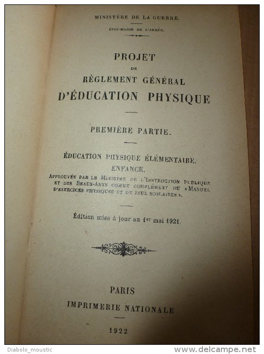 1922 Minitère De La Guerre EDUCATION ELEMENTAIRE ENFANCE Approuvé COMPLEMENT Des JEUX SCOLAIRES - Frans