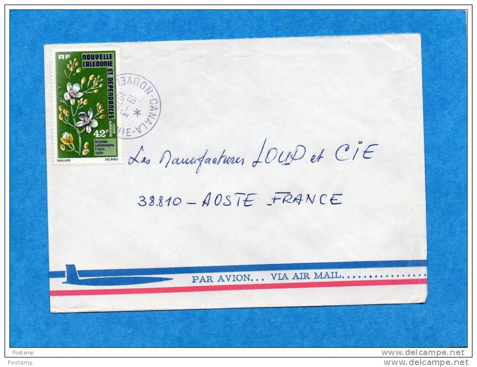 MARCOPHILIE-lettre  NLLE Calédonie-cad-CANALA-1975 Stamp N°A165 Fleur  Orchidée-pour Françe - Briefe U. Dokumente