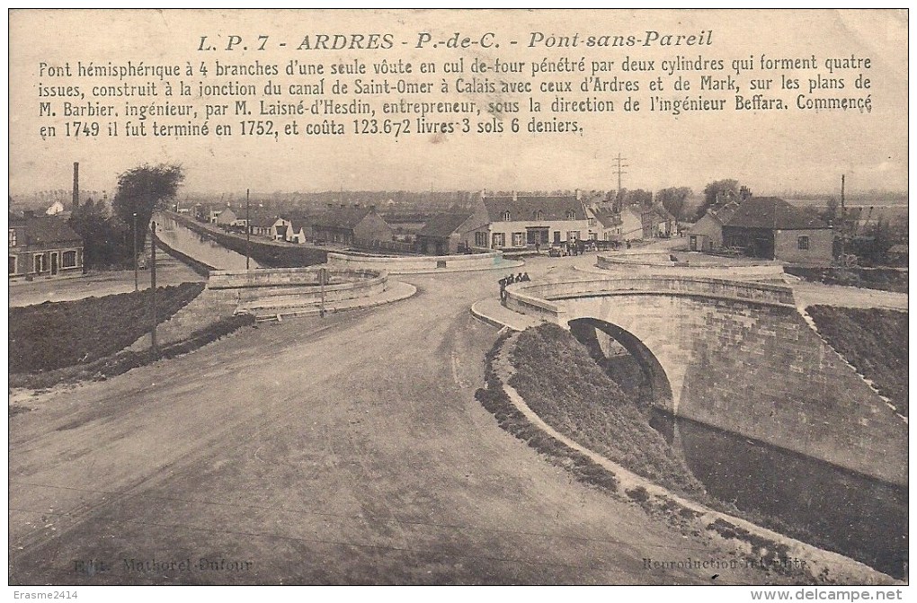 NORD PAS DE CALAIS - 62 - PAS DE CALAIS - ARDRES - Pont Sans Pareil  Sur Le Canal De Saint Omer à Calais - Ardres