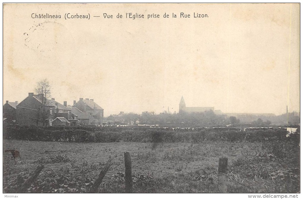 Châtelineau - ( Corbeau ) - Vue De L'Eglise Prise De La Rue Lizon - Châtelet