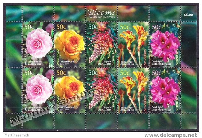 Australie - Australia 2003 Yvert 2104-08, Flowers - Sheetlet - MNH - Hojas, Bloques & Múltiples