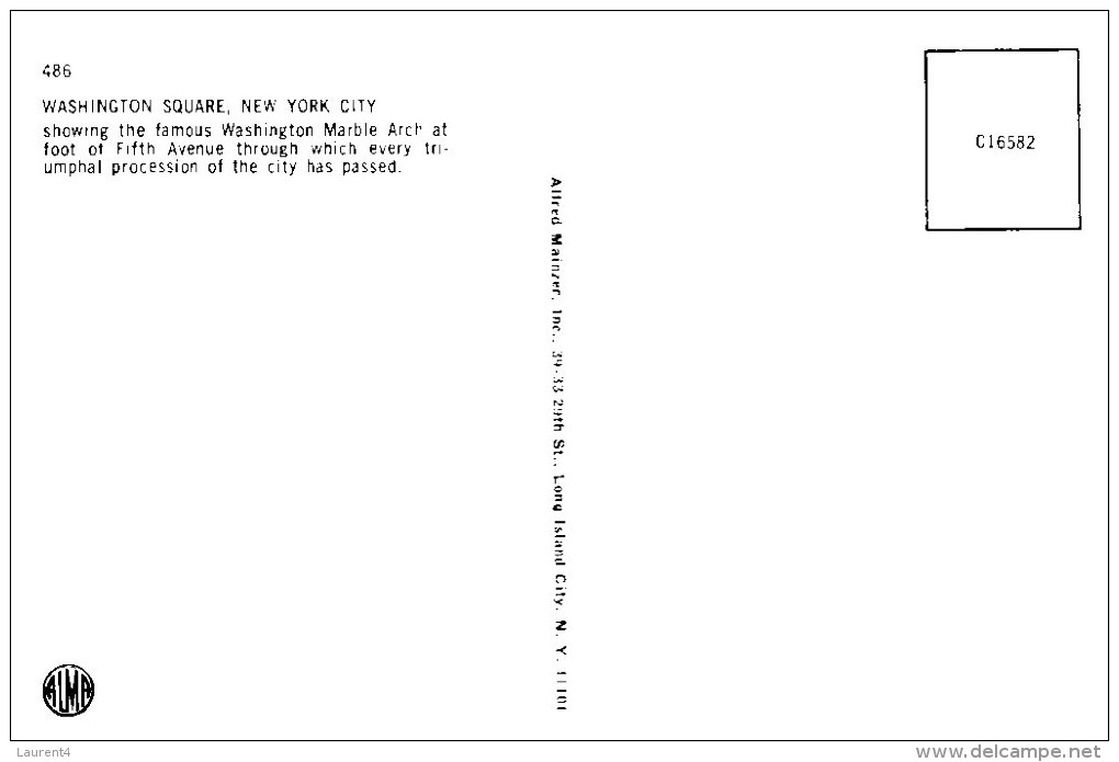 (DD 401) USA - New York Washington Marble Arch - Plaatsen & Squares