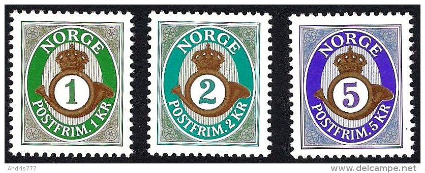 Norway Norge 2001 2002 - Posthorn - 1; 2; 5 Kr. - Neufs