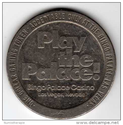 $1 Gaming Token : Jeton Slot Machine : Bingo Palace Casino : Las Vegas 1979 - Casino