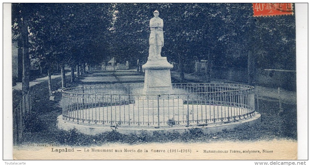 CPA 84 LAPALUD LE MONUMENT AUX MORTS DE LA GUERRE 1914 1918 - Lapalud