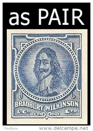 GREAT BRITAIN. Charles I. Blue ESSAY PAIR Ungum.   [essai,Probedruck,ensayo, Saggio,proef] - Essais & Réimpressions