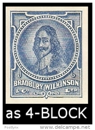 GREAT BRITAIN. Charles I. Blue ESSAY 4-BLOCK Ungum.      [essai,Probedruck,ensayo, Saggio,proef] - Essays, Proofs & Reprints