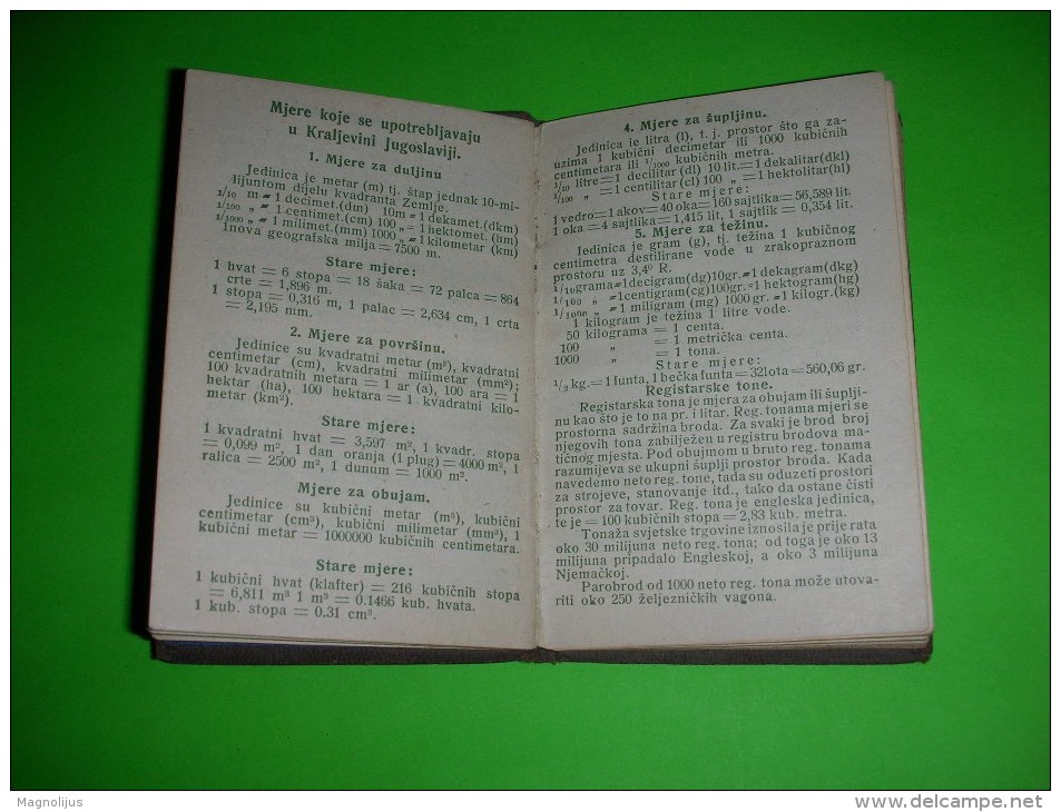 R!,calendar,note Book,first Aid Instruction,postal Prices,religion Dates,measure Tables,handy Info,Yugoslavia Kingdom - Kleinformat : 1921-40