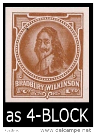 GREAT BRITAIN. Charles I. Brown ESSAY 4-BLOCK Ungum.    [essai,Probedruck,ensayo, Saggio,proef] - Essays, Proofs & Reprints