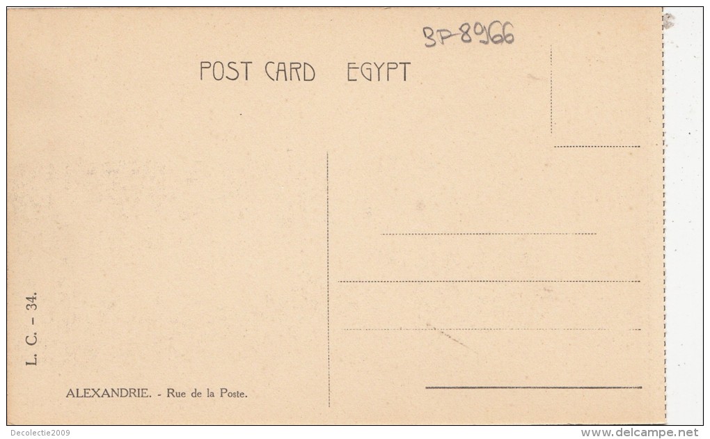 BF8966 Rue De La Poste Types   Egypt Alexandria Front/back Image - Alexandrie