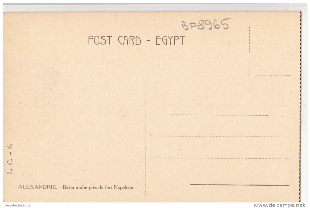 BF8965 Arabian Bazar Near Fort Napoleon Types  Egypt Alexandria Front/back Image - Alexandrie