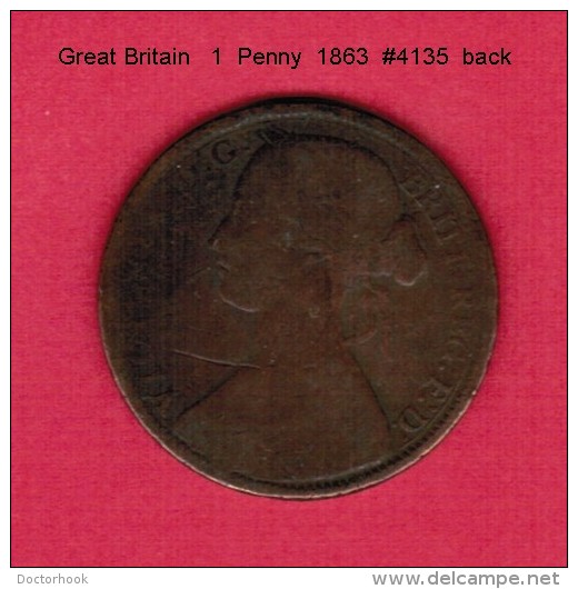 GREAT BRITAIN    1  PENNY  1863  (KM # 749.2) - D. 1 Penny