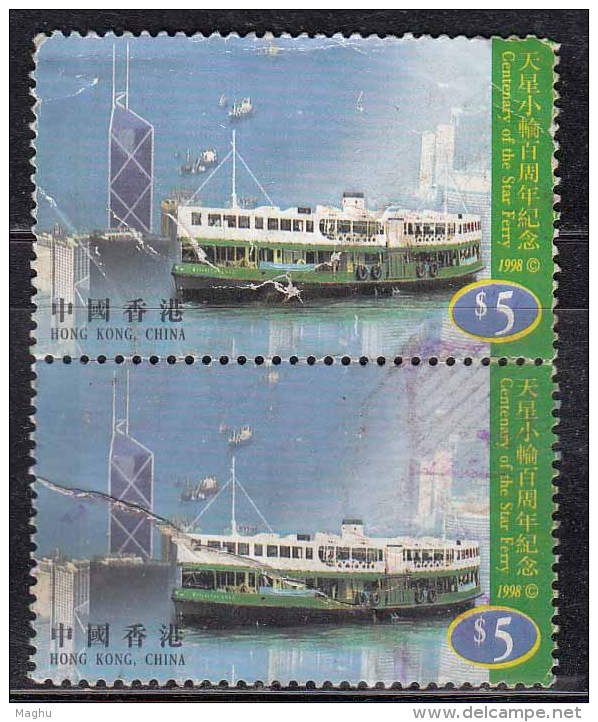 Hong Kong Used Pair 1998, Star Ferry, Sea Transport, Boat, - Gebraucht