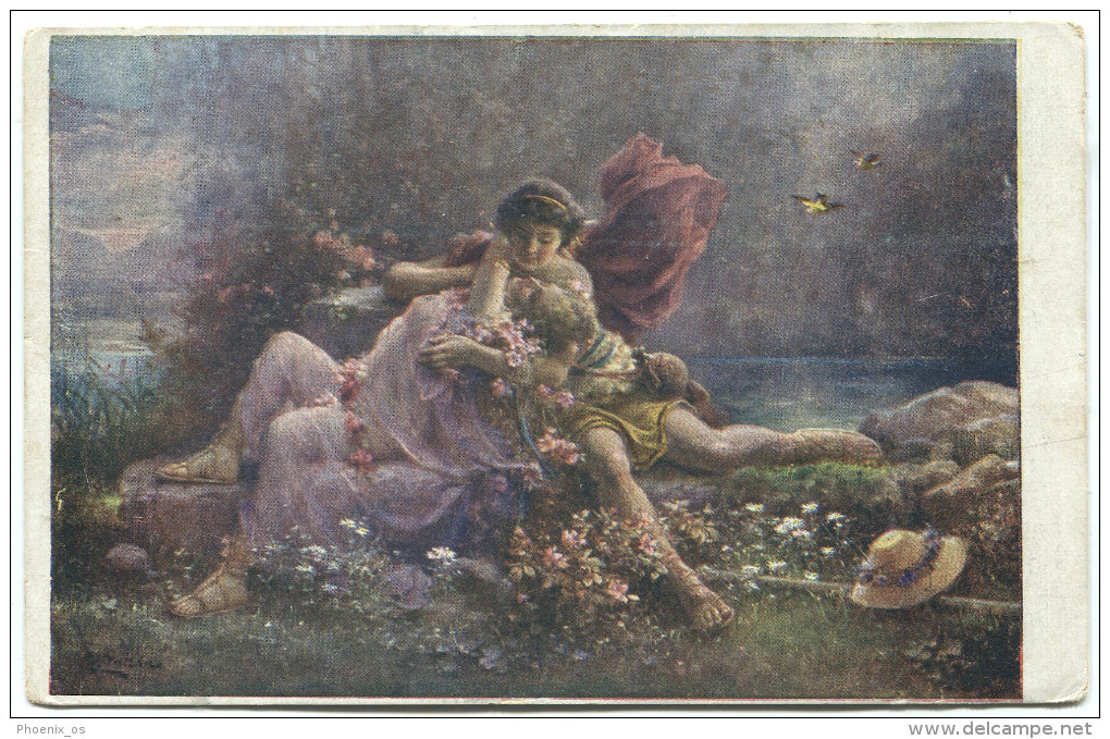 Hans Zatzka Painter, First Kiss,  1922. - Zatzka