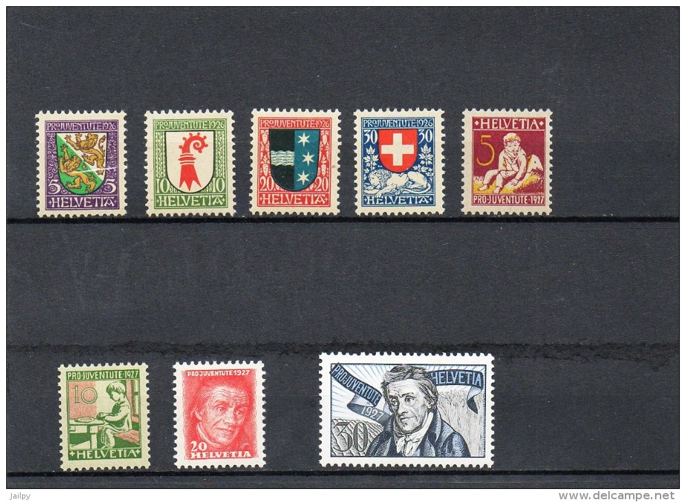 SUISSE   8 Timbres   1926-27   Y&T: 222 à 229   (neufs Avec Traces De Charnières) - Nuevos