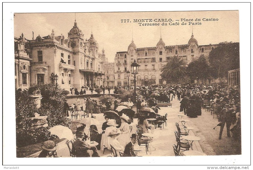 MONTE CARLO - MONACO - PLACE DU CASINO - TERRASSE DU CAFE DE PARIS - GROSSE ANIMATION - Bars & Restaurants