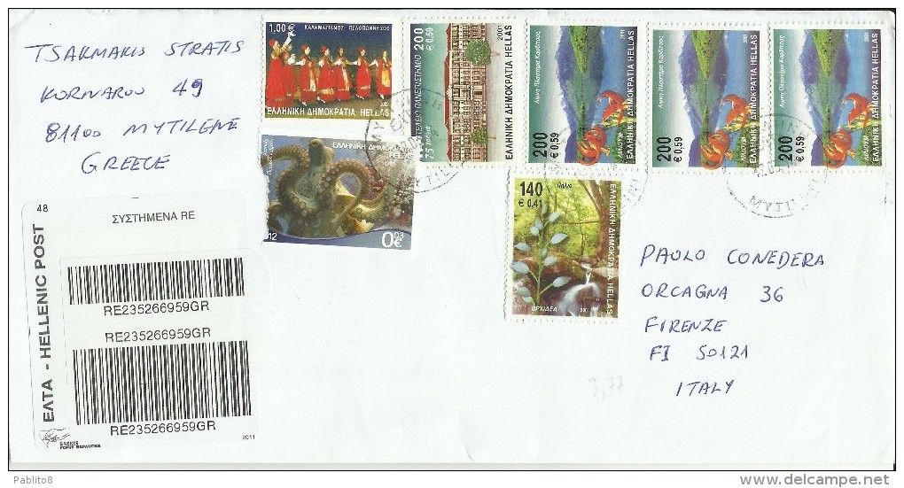 GREECE - GRECIA -  HELLAS 2014 REGISTERED LETTER LETTERA RACCOMANDATA SEE THE SCAN - Brieven En Documenten