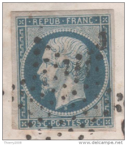 Napoléon III  N° 10a (Bleu Foncé) Avec Oblitèration Etoile Sur Lettre  TTB - 1852 Luigi-Napoleone