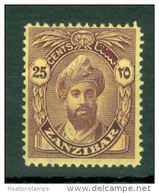 Zanzibar: 1926/27   Sultan Kalif Bin Harub  SG307    25c        MH - Zanzibar (...-1963)