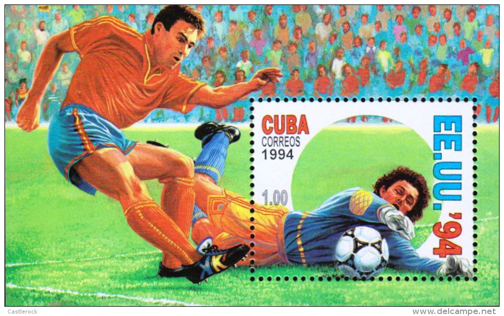 G)1994 CARIBE, MATCH-SOCCER PLAYERS-BALL-STADIUM AUDIENCE, USA 94, S/S, MNH - Brieven En Documenten