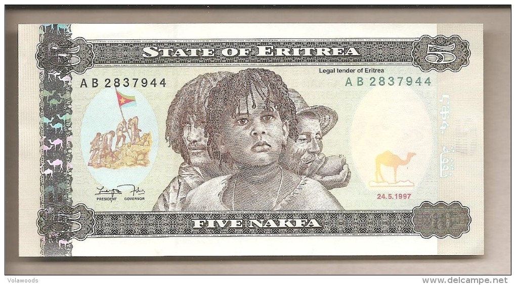 Eritrea - Banconota Non Circolata Da 5 Nakfa P-2 - 1997 #18 - Erythrée