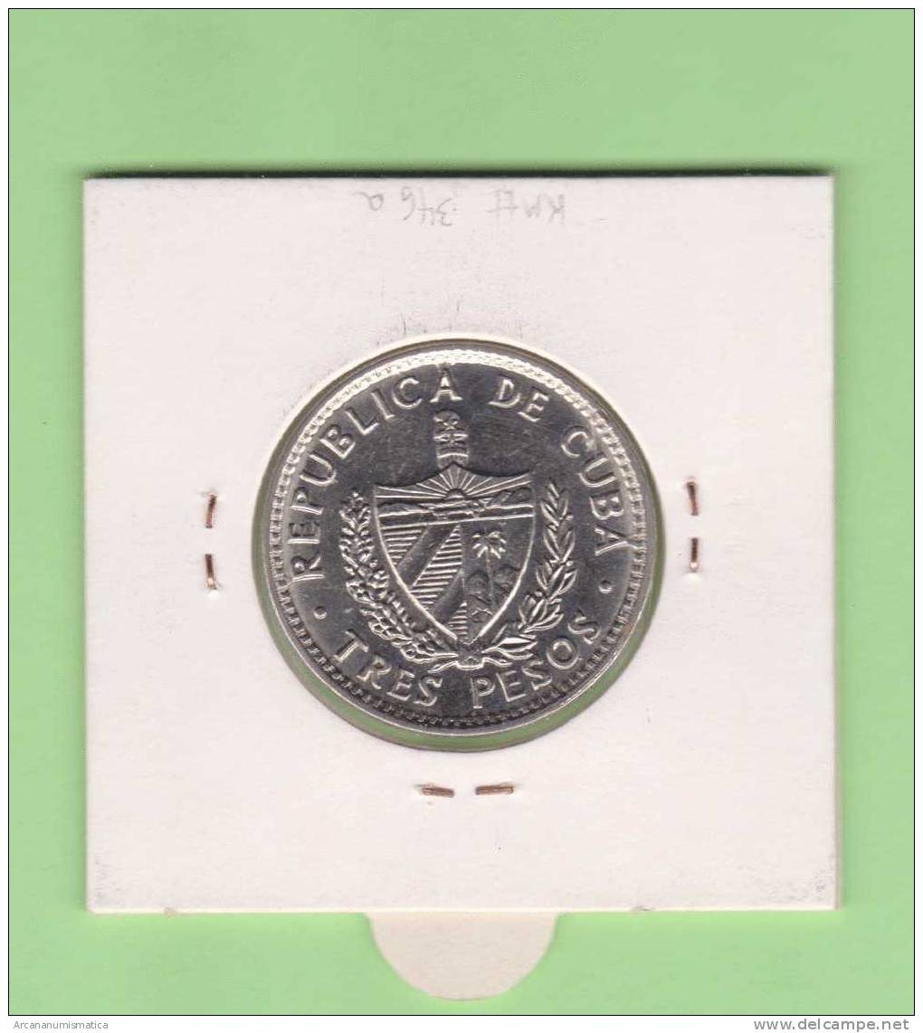 CUBA  3  PESOS  "ERNESTO CHE GUEVARA" Niquel-Acero KM#346a  2.002 SC/UNC   DL-7629 - Cuba