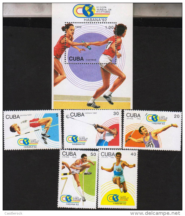 G)1992 CARIBE, WOMEN´S RELAY S/S, HIGH JUMP-HAMMER THROW-JAVELIN LAUNCH-STEEPLECHASE-LONG JUMP STAMPS, WORLD ATHLETICS C - Ungebraucht