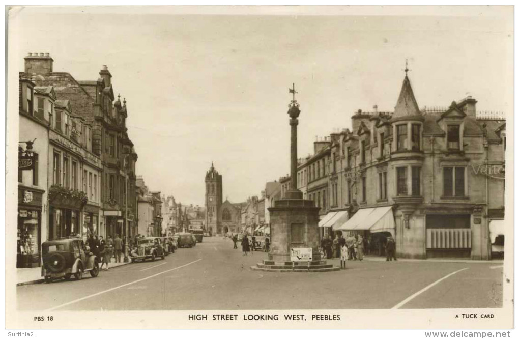 PEEBLES - HIGH STREET LOOKING WEST RP Peeb14 - Peeblesshire