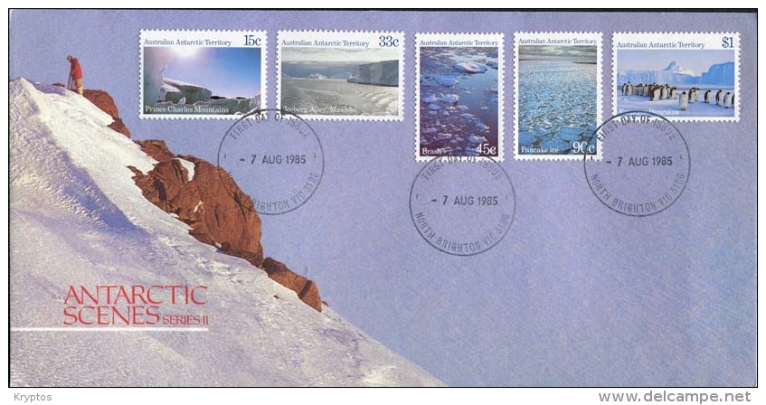 Australian Antartic Terriotory 1985 - FDC - Antarctic Scenes (series 2) - FDC