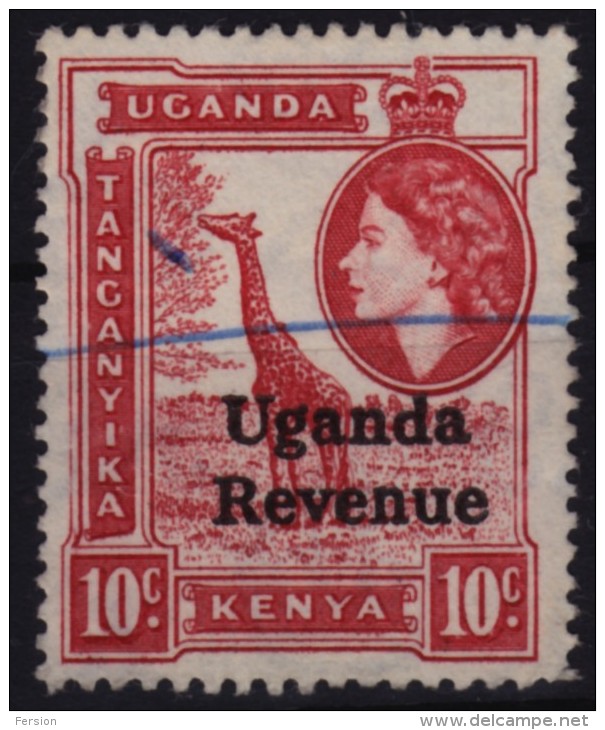 Giraffe - Revenue Stamp - Uganda Kenya / Used - Giraffen