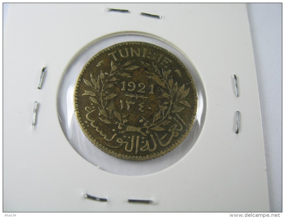 TUNISIA TUNISIE 1 FRANC 1921 1340 AH SCARCE KEY DATE  COIN NICE GRADE SEE PICTURES  LOT 18 NUM  9 - Túnez