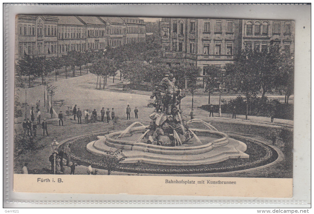 8510 FÜRTH, Bahnhofsplatz Mit Kunstbrunnen - Furth