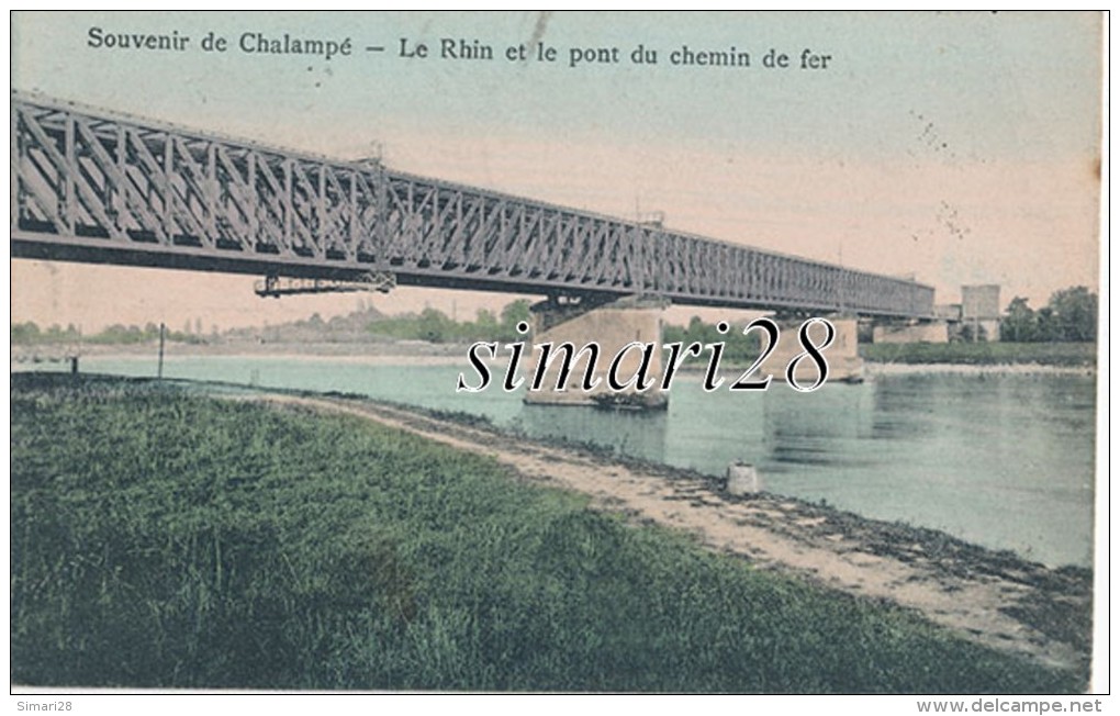 CHALAMPE - LE RHIN ET LE PONT DU CHEMIN DE FER - Chalampé