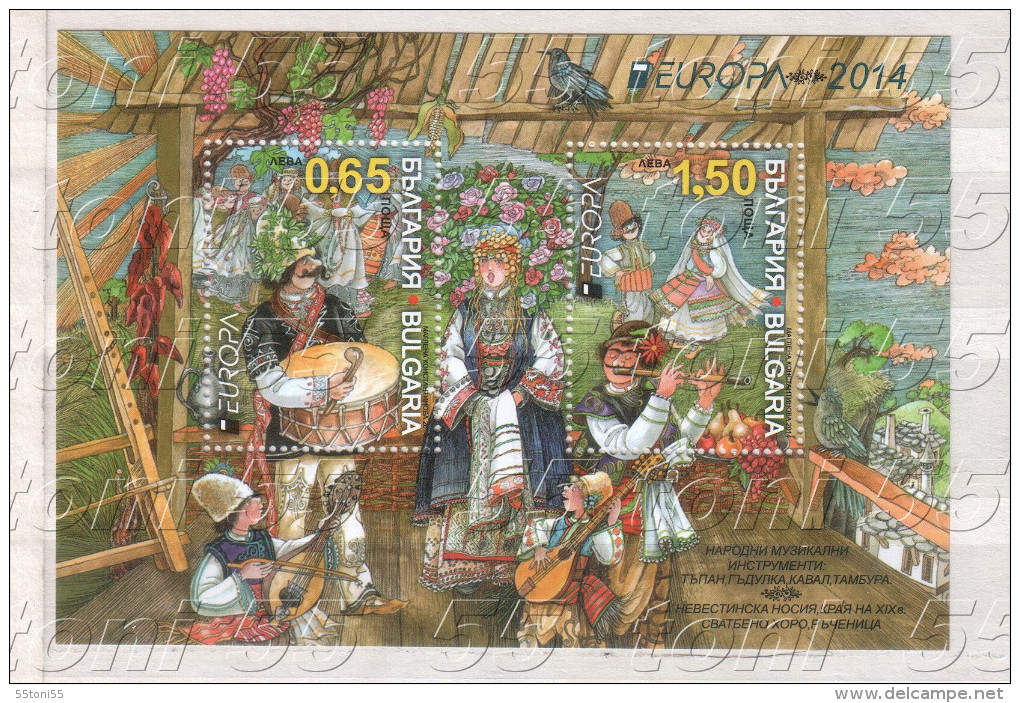 BULGARIE / Bulgaria 2014 Europa- Folk Musical Instruments S/S- MNH - 2014