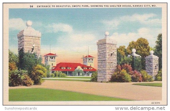 Entrance To Beautiful Swope Park Showing The Shelter House Kansas City New Hampshire - Kansas City – Missouri